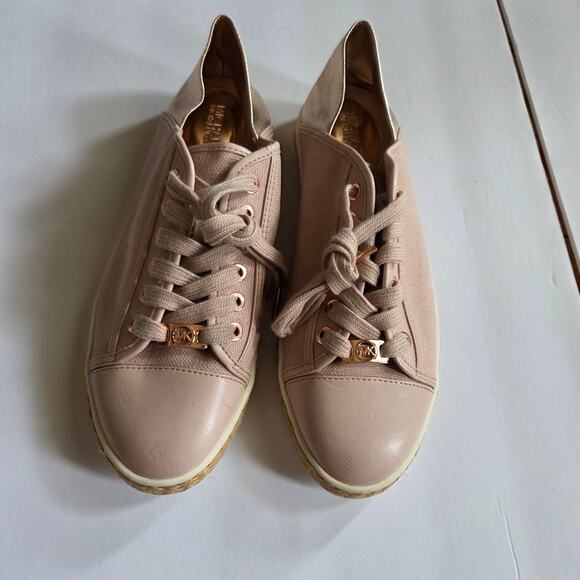 Michael Michael Kors Pink Canvas Espadrille Sneakers Lace Up Womens Size 9M - Picture 2 of 14